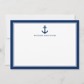 Individuelle Name Classic Boat Anchor Nautical Nav Mitteilungskarte (Vorderseite)