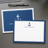 Individuelle Name Classic Boat Anchor Nautical Nav Mitteilungskarte