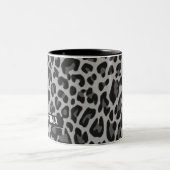 Individuelle Name Classic Leopard Print Design Val Zweifarbige Tasse (Mittel)