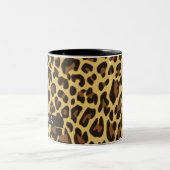 Individuelle Name Classic Leopard Print Muster Vic Zweifarbige Tasse (Mittel)