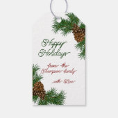 Individuelle Name Classy Pinecones Pinecones Branc Geschenkanhänger (Rückseite)
