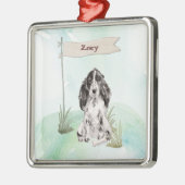 Individuelle Name Cocker Spanisch Haustier Hund Ornament Aus Metall (Links)