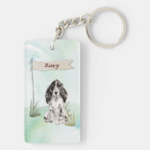 Individuelle Name Cocker Spanisch Haustier Hund Schlüsselanhänger (Rückseite)