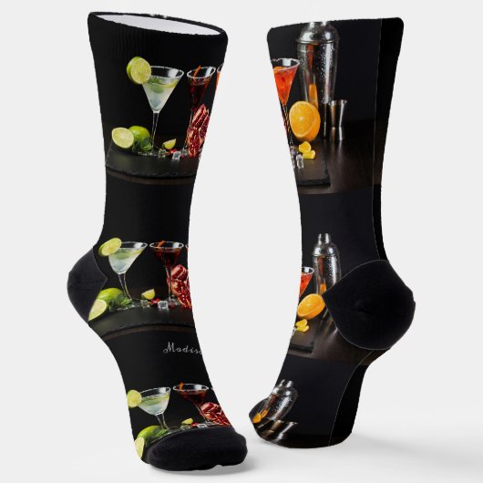 Individuelle Name Cocktail Party Socken (Gewinkelt)