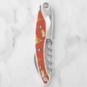 individuelle Name-Cocktailbrille auf rot Kellnermesser (Rückseite)