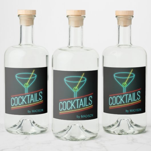Individuelle Name COCTAILS Etikett Set (Flaschen)