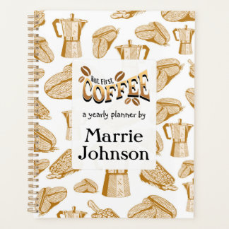 Individuelle Name Coffee Lover Jahresplanner Planer