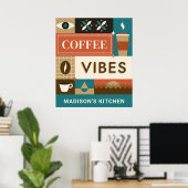 Individuelle Name-Coffee-Quotes Poster (Heimbüro)