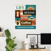 Individuelle Name-Coffee-Quotes Poster (Heimbüro)