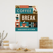Individuelle Name-Coffee-Quotes Poster (Küche)
