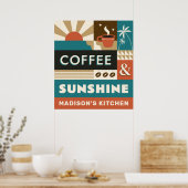 Individuelle Name-Coffee-Quotes Poster (Küche)