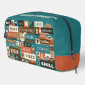 Individuelle Name-Coffee-Quotes Waschbeutel (Rechte Ecke)