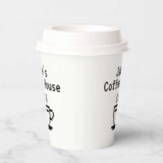 Individuelle Name Coffee Shop Logo-Papier Getränke Pappbecher (Rechts)