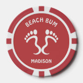 Individuelle Name & Color Beach Bum Pokerchips (Vorderseite)