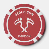 Individuelle Name & Color Beach Bum Pokerchips (Rückseite)