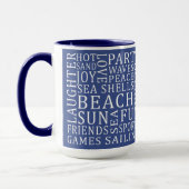 Individuelle Name & Color Beach House Tasse (Links)