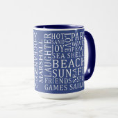 Individuelle Name & Color Beach House Tasse (VorderseiteRechts)
