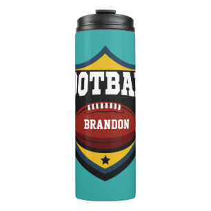 Individuelle Name & Color Football Logo tummeln Thermosbecher