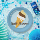 Individuelle Name & Color Ice Creme Hallo Papier T Pappteller (Party)
