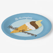 Individuelle Name & Color Ice Creme Hallo Papier T Pappteller (Schrägansicht)