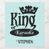 Individuelle Name & Color King of Karaoke Weinetikett (Einzelnes Label)