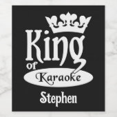 Individuelle Name & Color King of Karaoke Weinetikett (Einzelnes Label)