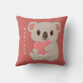 Individuelle Name & Color Liebe Koala Kissen (Rückseite)