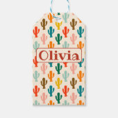 Individuelle Name Colorful Cacti Geschenkanhänger (Vorderseite)