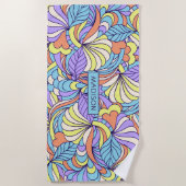 Individuelle Name Colorful Doodles Badetuch (Vorderseite)