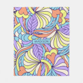 Individuelle Name Colorful Doodles Fleecedecke (Vorderseite)