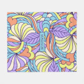 Individuelle Name Colorful Doodles Fleecedecke (Vorderseite (Horizontal))