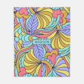 Individuelle Name Colorful Doodles Fleecedecke (Vorderseite)
