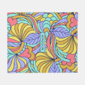 Individuelle Name Colorful Doodles Fleecedecke (Vorderseite (Horizontal))