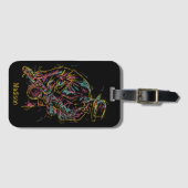 Individuelle Name Colorful Jazz Player Gepäckanhänger (Vorderseite (Horizontal))