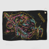 Individuelle Name Colorful Jazz Player Golfhandtuch (Horizontal)