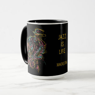 Individuelle Name Colorful Jazz Player Tasse