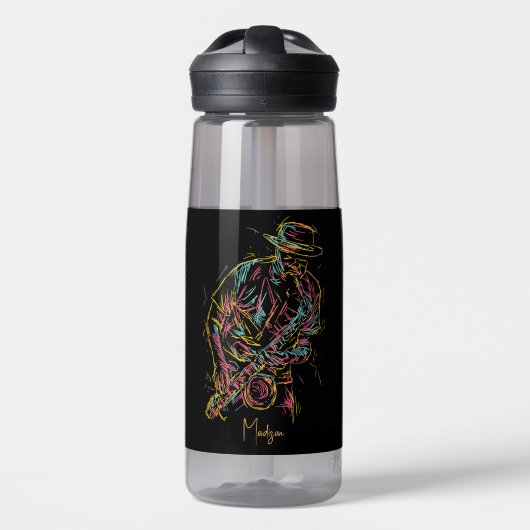 Individuelle Name Colorful Jazz Player Trinkflasche (Vorne)