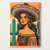 Individuelle Name Colorful Mexican Fiesta Cactus Planer (Rückseite)