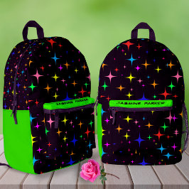 Individuelle Name Colorful Stars Lefty Girl Niedli Bedruckter Rucksack