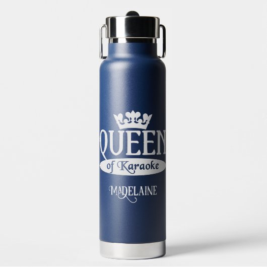Individuelle Name & Colour Queen von Karaoke Trinkflasche (Vorderseite)