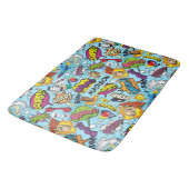 Individuelle Name Comic Muster Badematte (Schrägansicht)