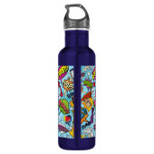 Individuelle Name Comic Muster Edelstahlflasche (Rückseite)