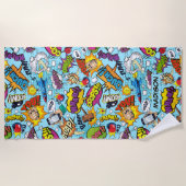 Individuelle Name Comic Muster Strandtuch (Vorderseite)