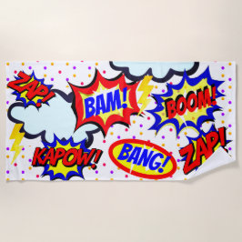 Individuelle Name Comic Sprechblasen Personalisier Strandtuch