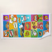 Individuelle Name Comic Strandtuch (Vorderseite)