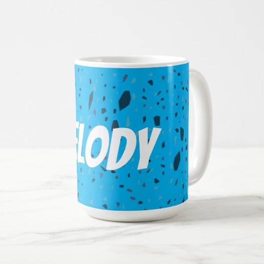 Individuelle Name Confetti-Farbe Kaffeetasse (VorderseiteRechts)