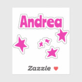 Individuelle Name Cool Funny Pink Space Galaxy Sta Aufkleber (Blatt)