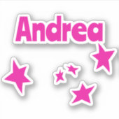 Individuelle Name Cool Funny Pink Space Galaxy Sta Aufkleber (Vorderseite)
