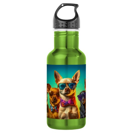 Individuelle Name Cool Hunde Edelstahlflasche (Vorderseite)