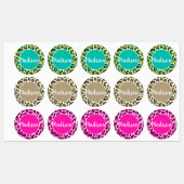 Individuelle Name Cool Leopard Tierfarbe Farbe hel Etiketten (Blatt)